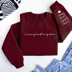 Custom I Wear My Heart On My Sleeve Sweatshirt