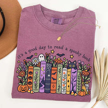 It's a Good Day to Read a Spooky Book Floral T-Shirt