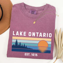 Lake Ontario Great Lakes Sunset Graphic T-Shirt