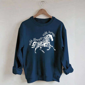 Wild Horses Graphic Vintage Western Country Sweatshirt