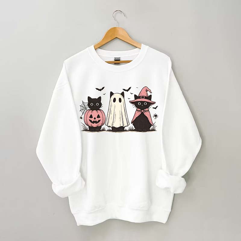 Boo Ghost Black Cat Sweatshirt