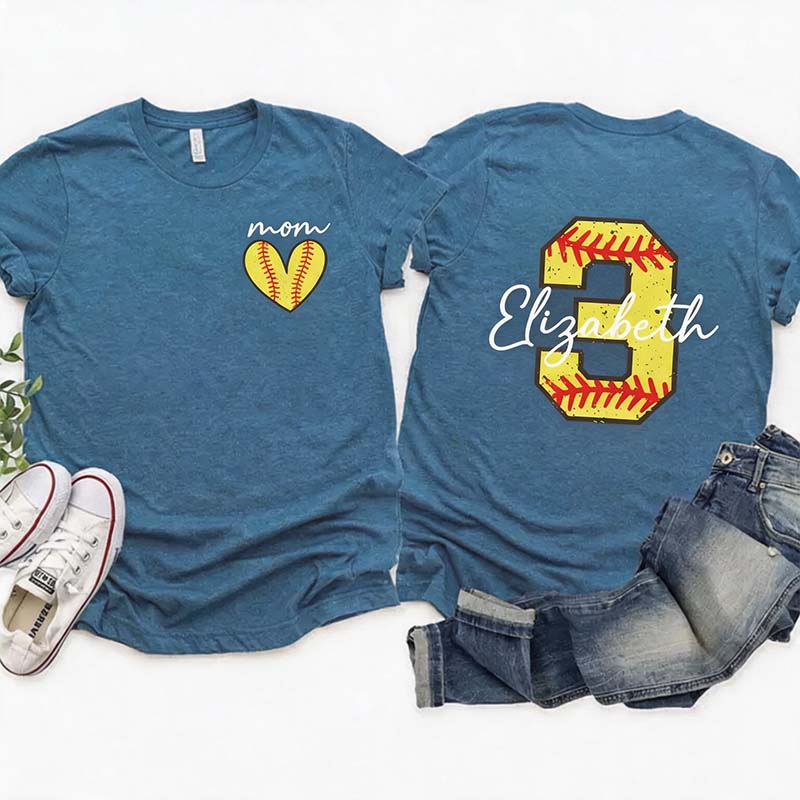 Personalized Softball Name Number T-Shirt