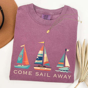 Colorful Sailboat Nautical Beach T-Shirt