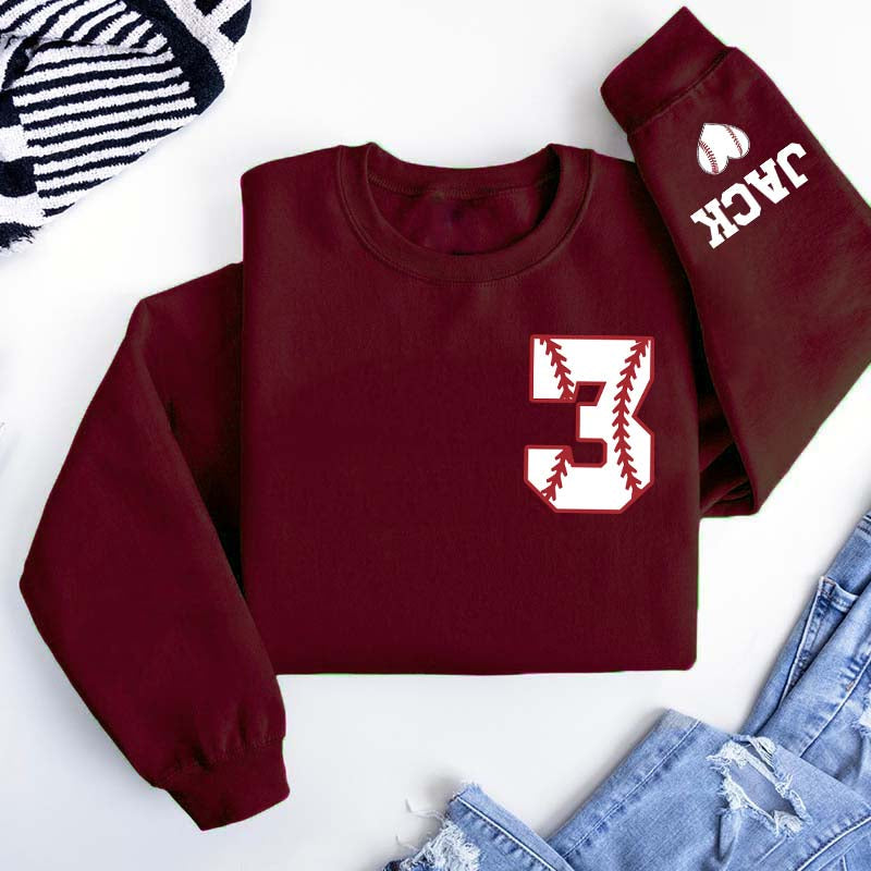 Personalized Baseball Heart Sweatshirt
