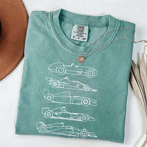 Evolution of a F1 Car Race T-Shirt