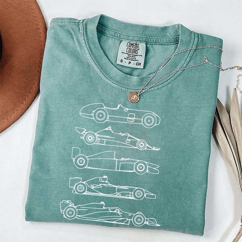 Evolution of a F1 Car Race T-Shirt