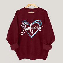 Dodgers Baseball Heart Sweatshirt