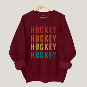 Retro Hockey Text Art Sweatshirt