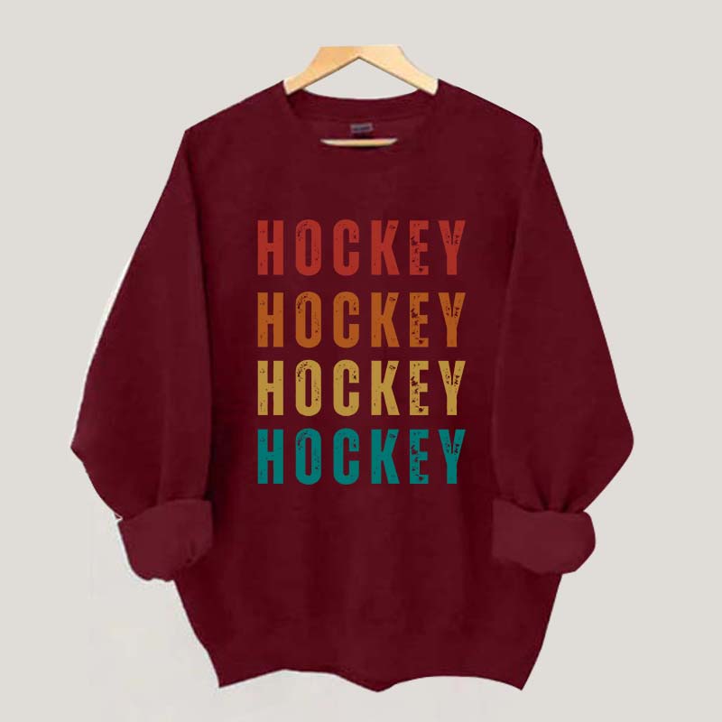 Retro Hockey Text Art Sweatshirt