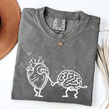 Mental Health Awareness Brain Heart T-Shirt