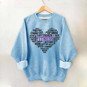 Fitness Word Art Sweatshirt