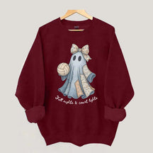 Retro Patchwork Ghost Volleyball Sweatshirt