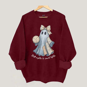 Retro Patchwork Ghost Volleyball Sweatshirt