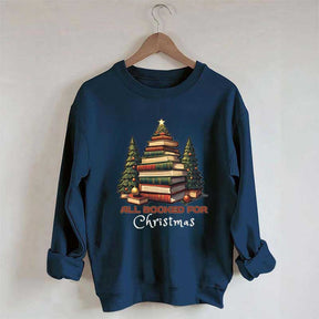 All Booked for Christmas Tree Sweatshirt