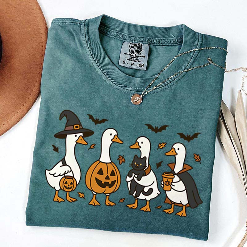 Halloween Ghost Pumpkin Bat Cat T-Shirt