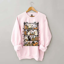 Retro Halloween Bookshelf Sweatshirt