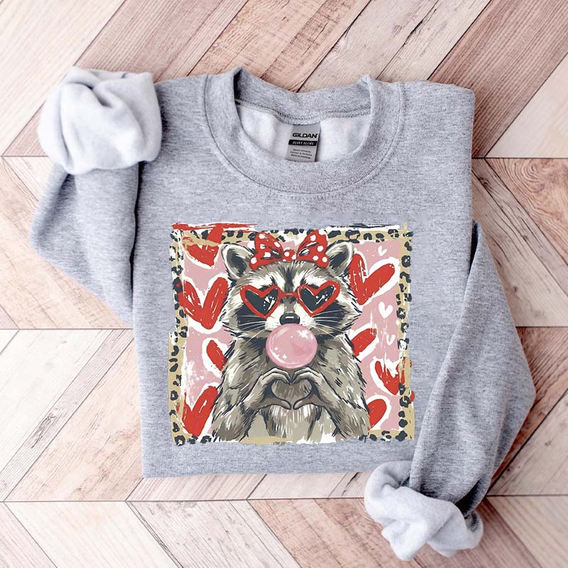 Valentine Raccoon Sweatshirt