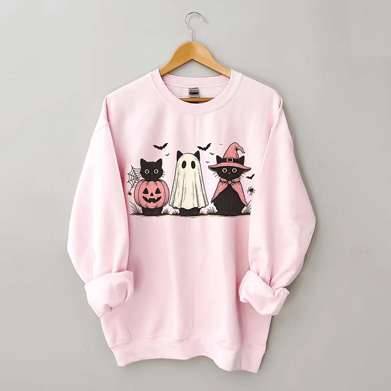 Boo Ghost Black Cat Sweatshirt