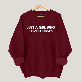 Minimalist Just A Girl Who Loves Horses Sweatshirt