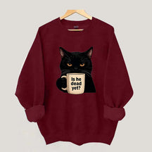 Is He Dead Yet Black Cat Sweatshirt