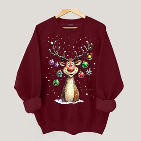 Cute Merry Christmas Vintage Reindeer Sweatshirt