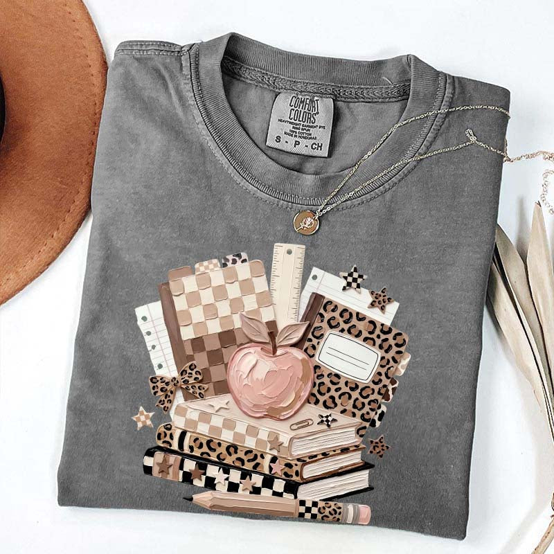 Checkered Leopard Teacher T-Shirt