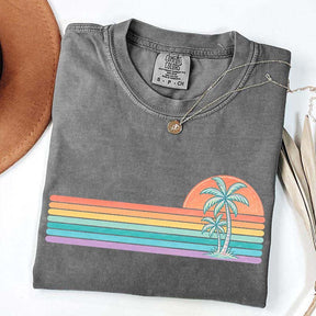 Retro Sun Summer Stripes T-Shirt