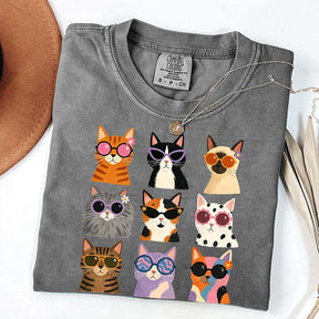 Retro Cool Cats Sunglasses T-Shirt