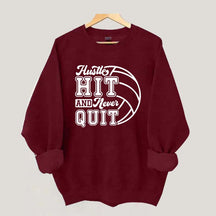 Hustle Never Quit Gameday Games Practice Fan Sweatshirt