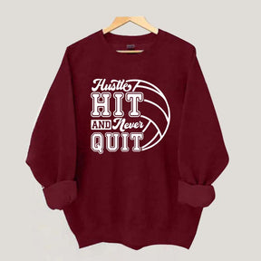 Hustle Never Quit Gameday Games Practice Fan Sweatshirt