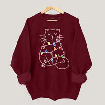 Cute Cat Christmas Light Sweatshirt