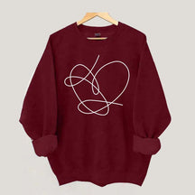 Minimalist Heart Line Art Sweatshirt