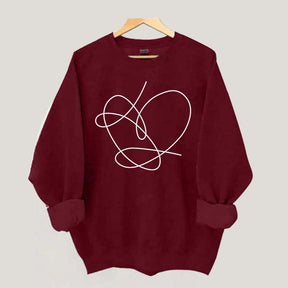 Minimalist Heart Line Art Sweatshirt