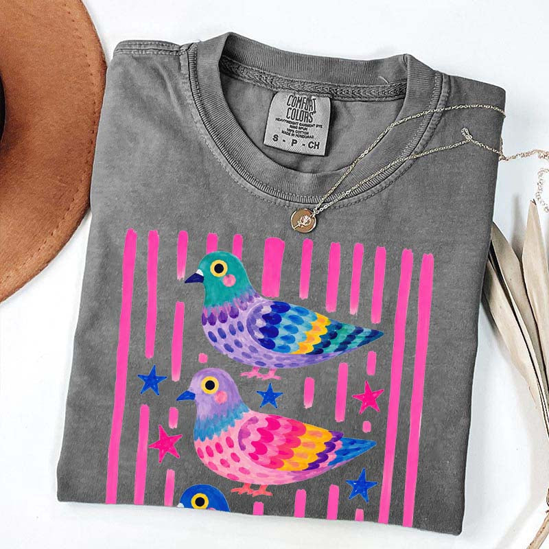 Colorful Pigeon Cute Bird T-Shirt