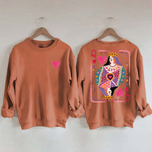 Vintage Queen of Hearts Graphic Sweatshirt