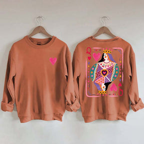 Vintage Queen of Hearts Graphic Sweatshirt