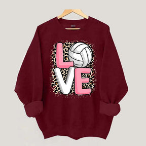 Leopard Print Love Volleyball Sweatshirt