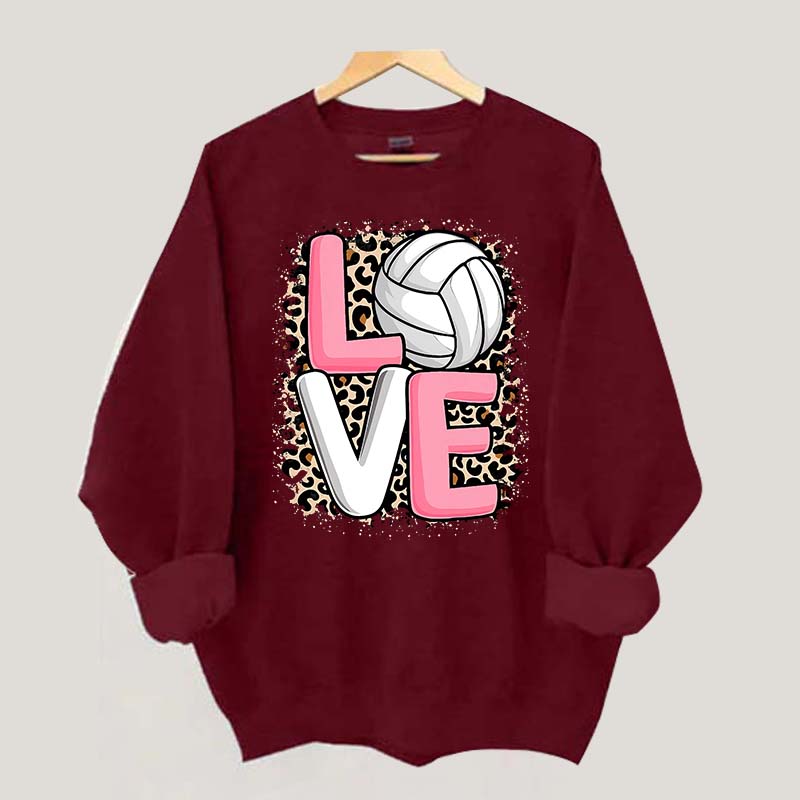 Leopard Print Love Volleyball Sweatshirt