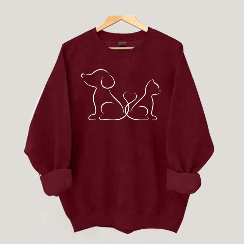 Cat Dog Lover Cute Sweatshirt