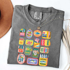 Vintage Sardine Can Mediterranean Food T-Shirt