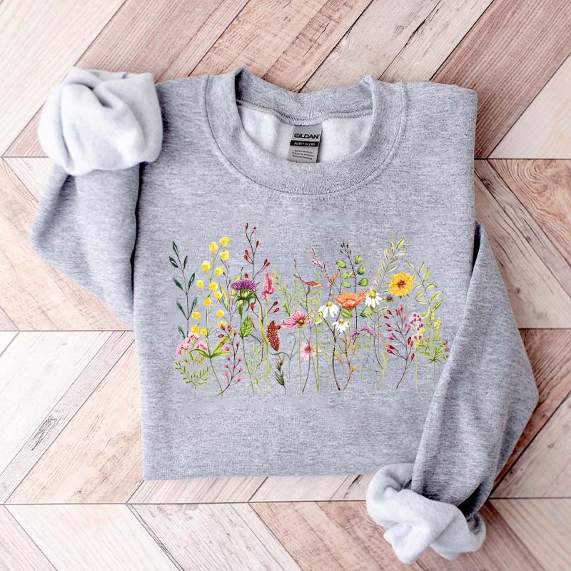 Vintage Garden Wild Flowers Sweatshirt