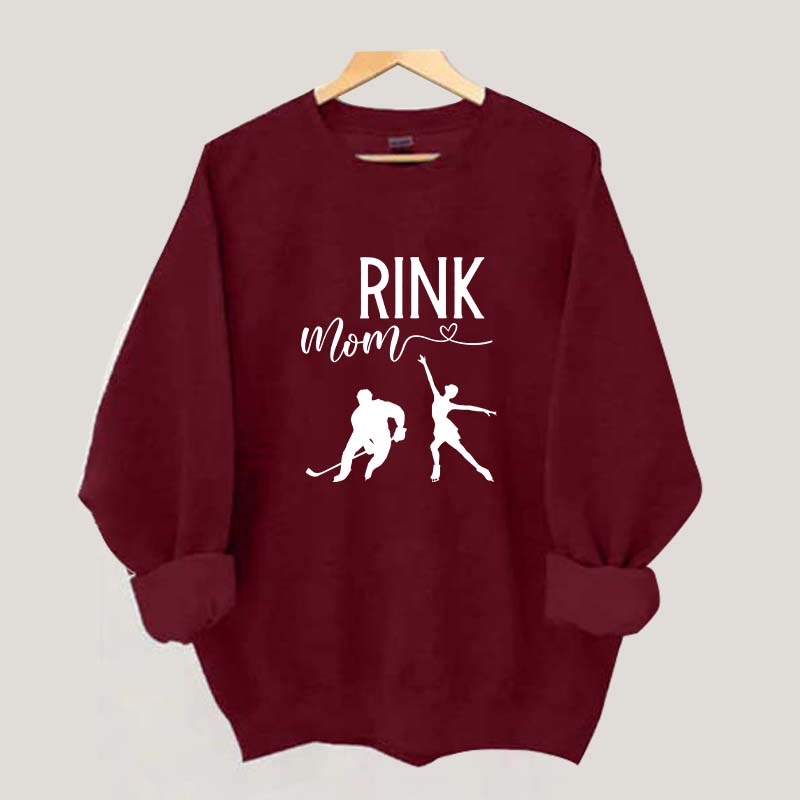 Rink Mom Hockey And Figure Skating Mom Sweatshirt