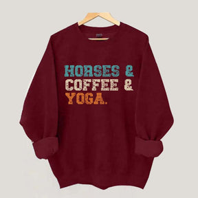 Horses Coffee Yoga Sweatshirt