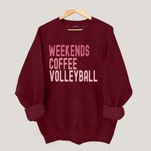 Weekend Coffee Volleyball Pink Sweatshirt