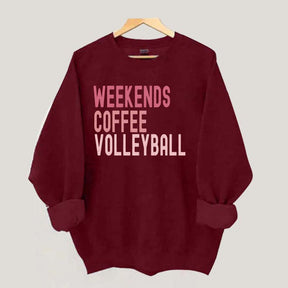 Weekend Coffee Volleyball Pink Sweatshirt