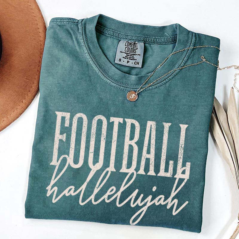 Distressed Retro Football Hallelujah T-Shirt