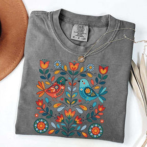 Cute Scandinavian Folk Art Bird T-Shirt