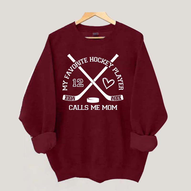 Hockey Mom Jersey Number Sweatshirt