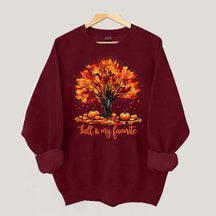 Fall Is My Favorite Tree Leaves Trendy Sweatshirt