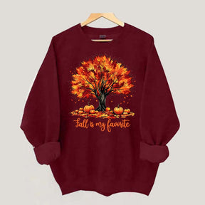 Fall Is My Favorite Tree Leaves Trendy Sweatshirt